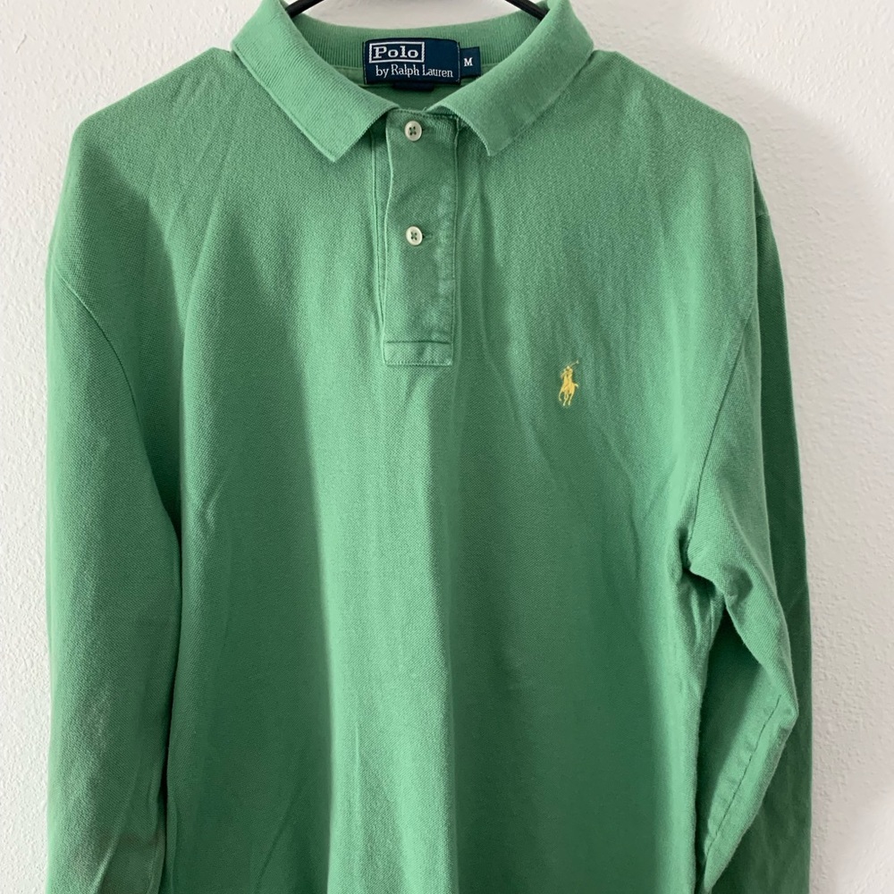 Polo Ralph Lauren Long Sleeve Vintage Knitted Polo Shirt
